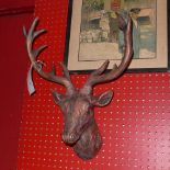 A wall mounting resin six pointed bucks head