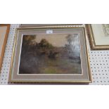A late C19th oil on canvas of an old stone bridge over still waters, signed S.M. dated 1895