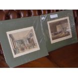 A set of four unframed coloured book plate prints of various London interior scenes