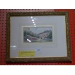 Belgian School watercolour circa 1880 of Hermitage Houffalize in fine guild frame provenance to