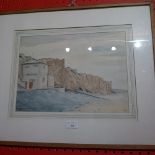 A C20th watercolour of Sheringham lifeboat house monogrammed ORS glazed and framed