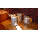 Two Picquot ware tea pots and matching coffee pots