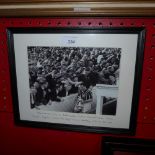 A framed photo of Ray Paul with the FA Cup for Manchester City 1956