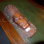 A South Pacific carved hardwood wall mask
