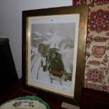 A photograph print 'Whatever the weather' Goathland station signed in a gilded frame