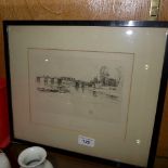 An etching by J.A. McNeil Whistler 'Chelsea Bridge' unsigned