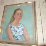 An oil on canvas portrait of a lady signed Robert Fernier with details verso in painted frame