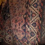 A fine South West Persian Afshar rug 210 cm x 170 cm triple pole medallion on a terracotta field