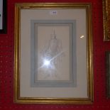 A Dennis W Reed pencil costume study in a gilded frame