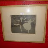 A glazed and framed print after oil on canvas ballet study by L. Flandrin