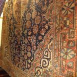 A fine North West Persian Sarouk Mahal rug 230 x 140 cm central pendant medallion on a Navy field