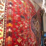 An extremely fine South West Persian Qashgai carpet 260 cm x 178 cm triple pole medallion with