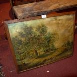 An early C20th English oil on canvas landscape woodland study signed indistinctly and in oak