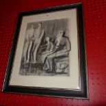 A Henri Moore print after a lithograph Mother and Child glazed and framed