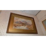 A John Carlisle watercolour river scene glazed and framed