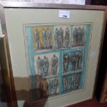 A Henri Moore print depicting many figures