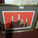 A Limited edition lithograph of Battersea Power Station 'Battersea Red II' 92/95 signed