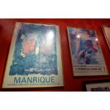 Two exhibition posters, one 'Manrique' dated 1985, the other 'Deman' dated 1993, both framed