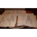 A collection of 20th century nude life drawings several signed