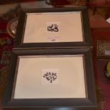 A pair of glazed and framed Eric Ravilious wood engravings of small size