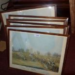 A set of six prints of the St Albans Grand Steeple Chase, March 8th 1832 in mahogany frame