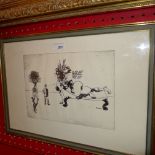 An etching of reclining figure signed in the plate Steadman