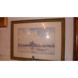 A watercolour of a Venetian scene, signed and dated C. J. Howard 1923, in a gilded frame