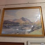 A glazed and framed William Heaton-Cooper print of a mountainous landscape