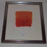 A glazed and framed Allen Jones lithograph portrait of a lady stamped and signed in pencil