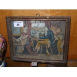 A C19th colour engraving ''Co-nubial Happiness'' framed and glazed