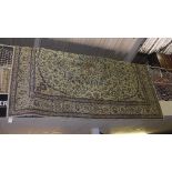 An extremely fine central Persian part silk Nain carpet 335 cm x 250 cm central pendant medallion on