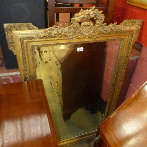 A C19th French wall hanging mirror withi