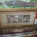 A pair of Egyptian scenes frames and gla