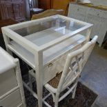 A white painted bijouterie cabinet havin