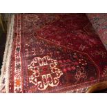 An extremely fine South West Persian Qashgai rug 215 cm x 150 cm, central  polo medallion on a
