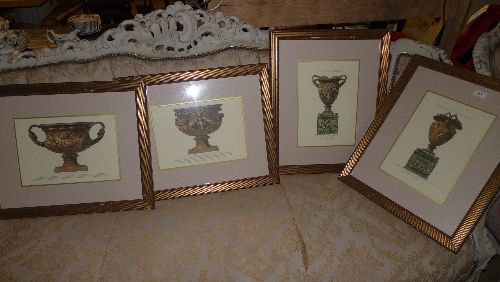 A set of four classical prints of urns