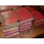 A set of ten red leather encyclopedia
