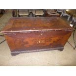 A C19th simulated walnut pine coffer of