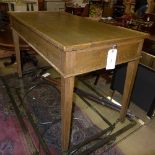 An oak style desk with twin brush slides