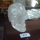 A rock crystal skull form head