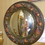 A 1930's gesso painted convex mirror