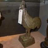 A Benin bronze cockerel