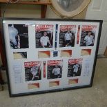 A collection of English football memorabilia in single mount