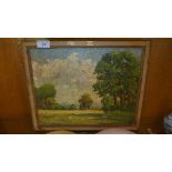 An oil on board, attributed to W. Heaton Cooper (1903-1995) titled 'Country Landscape'