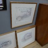 A set of six limited edition prints of Colonial houses signed lower right