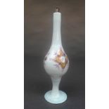 A C19th white opaline glass rose water sprinkler, of typical form, having star detailing embellished