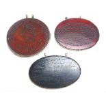 Two C19th Islamic agate pendants, with Koranic verse within white metal mount, the largest 7.5 cm x