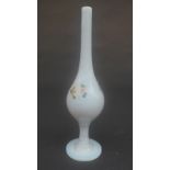 A C19th white opaline glass rose sprinkler, of typical form, with flowerhead decoration