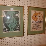 A pair of original Picasso Vallauris Exposition posters glazed and framed