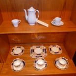 A Meakin blue glazed part coffee set together with an Arklow bone china part tea set